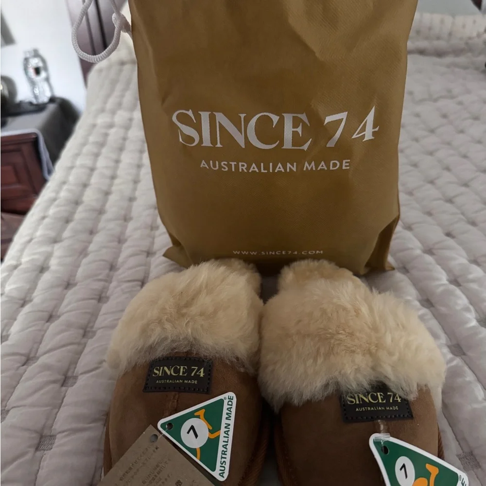 Since 74  Sheepskin Slippers - Chestnut - Picture 2 of 10